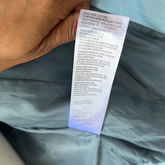 Urban Outfitters “Mia” Baby blue pleather faux fur trim jacket - Picture 8 of 10